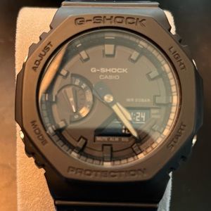Mens black Casio G Shock watch. Case size (L× W× H)
48.5 × 45.4 × 11.8 mm